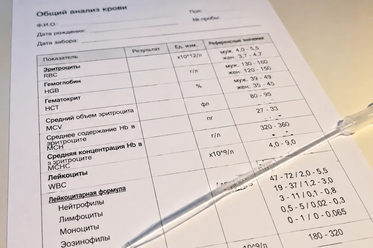Расшифровка общего анализа: главные критерии оценки бланка